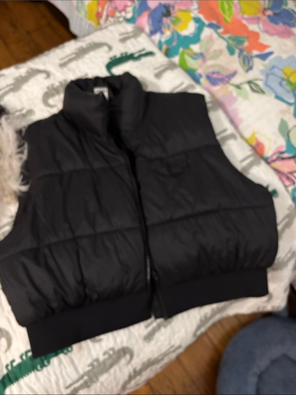 PINK Victoria's Secret Black Quilted Puffer Vest